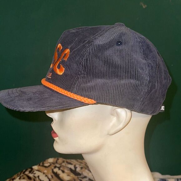 Rare SAMPLE  Hat DC Shoe Company Hat Gray Corduroy Hat w/ Orange Rope - Picture 2 of 9